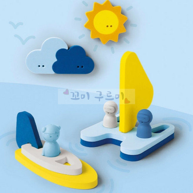 꼬미구르미 목욕놀이 입체조립블록, 트레저아일랜드(Q1942), 혼합색상, 1개