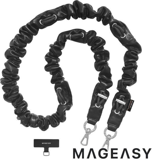 MAGEASY 掛繩/掛繩片組 皮革黑 PHIPH365, 1個