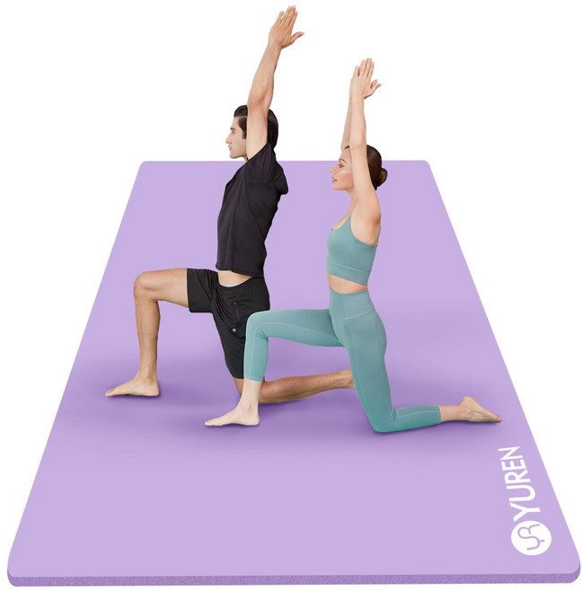 유렌 초대형 홈트매트 20mm 2인용 130x200cm 두꺼운 요가매트 NBR 운동매트, 퍼플, 1개