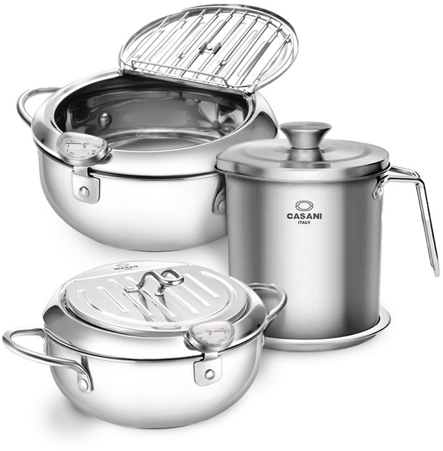 까사니 스텐 튀김냄비 오일포크 튀김기 3종, 까사니 오일포트 2L