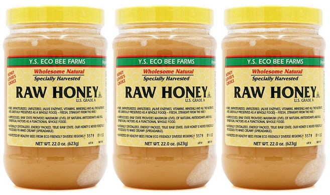 YS Eco Bee Farms Raw Honey 와이에스 에코 비 팜 로우 허니 벌꿀 623g 3팩, 3개