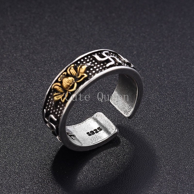 큐트퀸 태은S925 순은연꽃반지 남여공용반지 활구식반지a-906-2