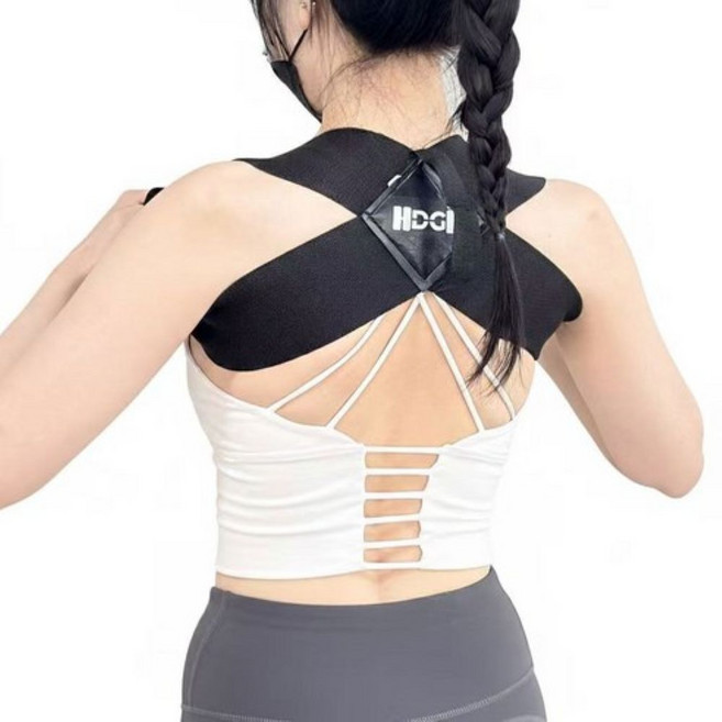 더디짐 어깨 교정 밴드 굽은 등 어깨 바른 자세 거북목 교정 밴드, 1개