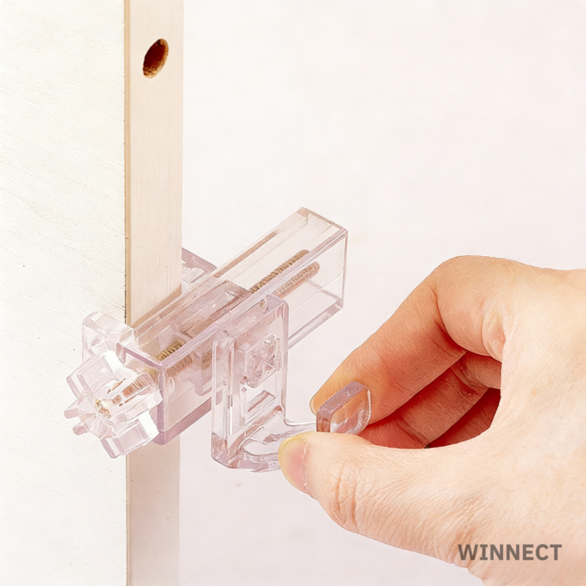 무타공 투명 분리형 후크 다기능 책상 데스크 사무실 가방걸이 클립형 고정, 6개