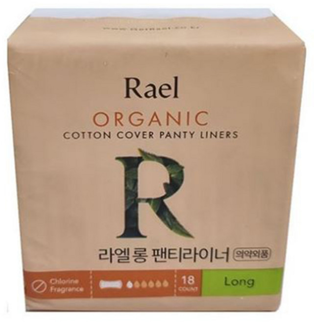 라엘 오가닉 순면커버 17cm 생리대 팬티라이너 롱 18개입, 1개