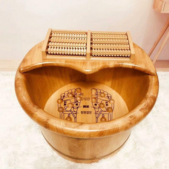 습식족욕기 편백나무 히노끼 가정용 족욕통 족탕, 30 둥근 모서리  뚜껑 마사지기, 기본 모델명/품번