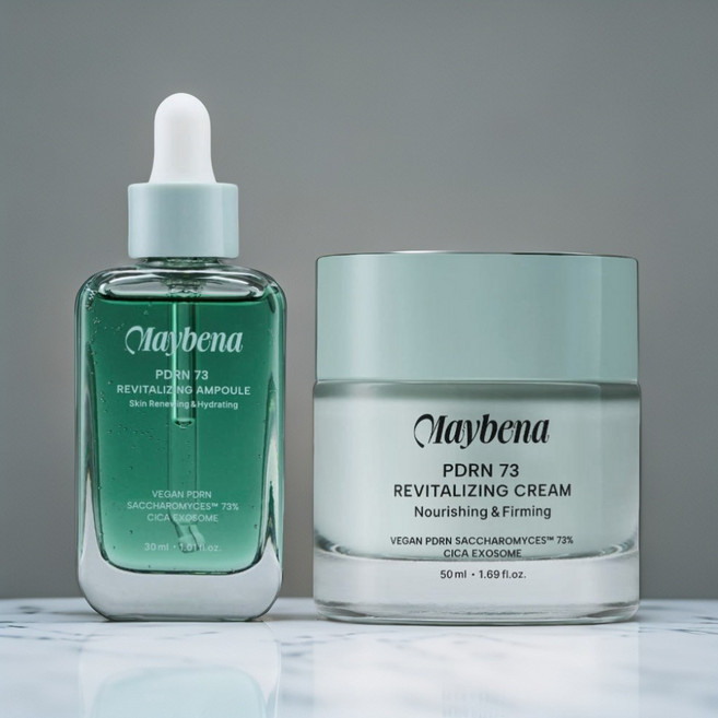 Maybena 메이베나 비건 PDRN 스킨케어 세트 [앰플 30ml + 크림 50ml], 1세트