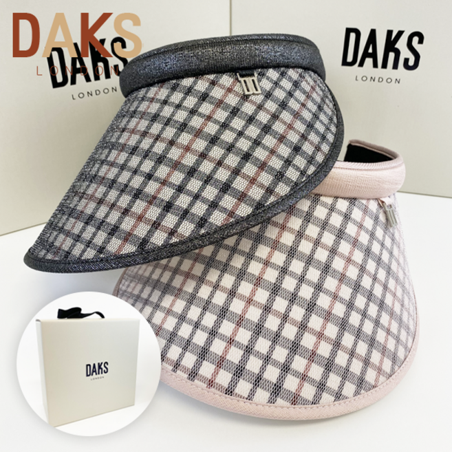 [정품] 닥스 썬캡 여성 잔체크 시그니처 햇빛가리개 선물포장