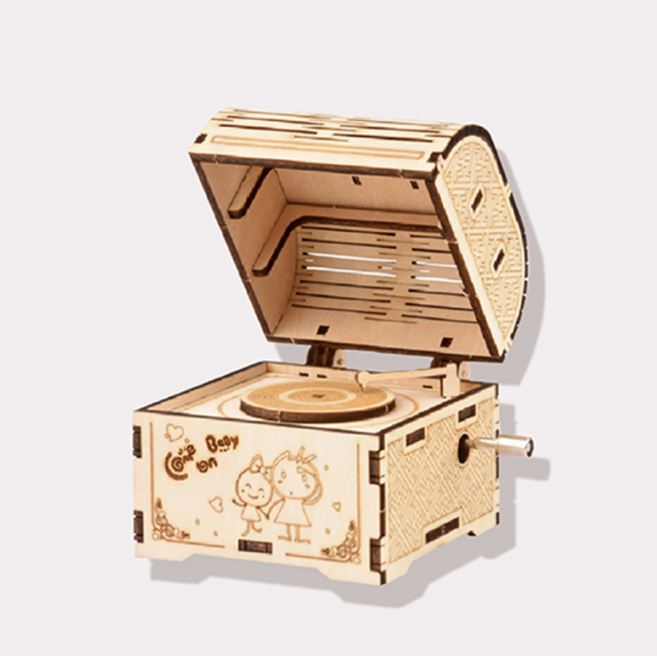 하루클래스 DIY 원목 오르골 제작 만들기 키트 미술 방과후 교구 미니어처, 우드, 1개, 뮤직박스 오르골