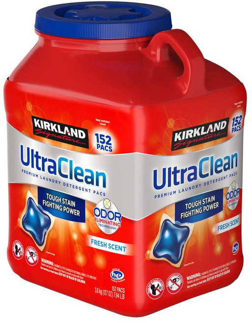 커클랜드 울트라 클린 세탁 세제 프레시 센트 Kirkland Ultra Clean Laundry Detergent Fresh Scent, 152캡슐, 1개