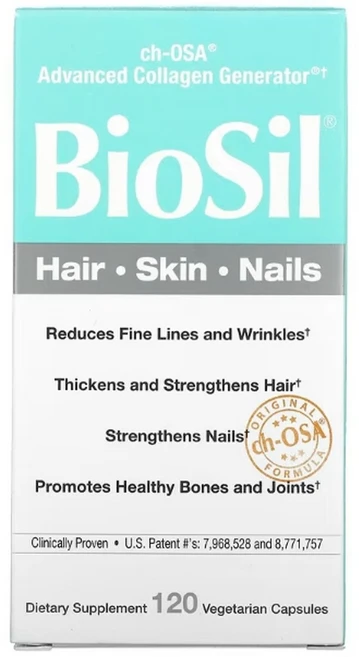 [네추럴 팩터스] 내추럴팩터스 바이오실 헤어 스킨 네일스 120 베지캡슐 Biosil Hair Skin Nails 120 vcap, 1세트, 120정 - 쿠팡