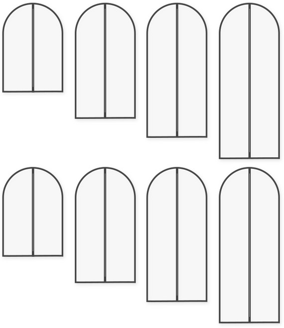 브로상회 먼지차단 반투명 블랙테두리 의류커버 혼합 세트(중+대+특+초특 각 2p), 1개