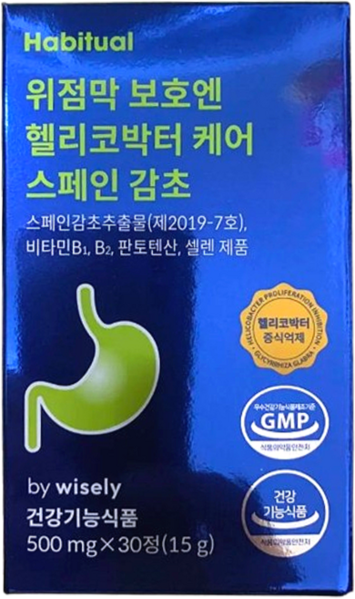 위에좋은 위점막보호제 헬리코박터균 케어 스페인감초추출물 1개, 1박스