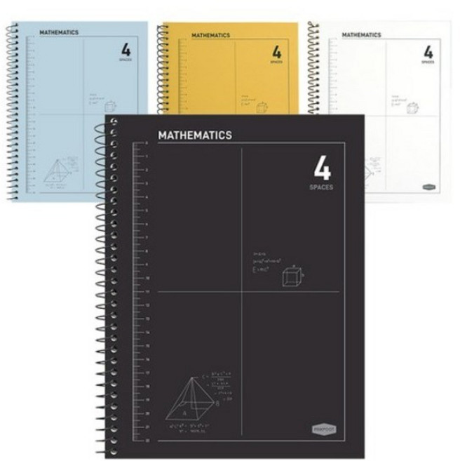 핑크풋 3000 4분할수학연습장 국어/깍두기노트, COLOR YELLOW, 4개