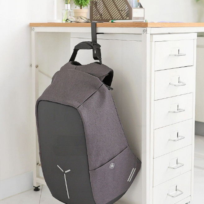 가방걸이행거 책상 가방걸이 테이블 정리 공부방 사무실, 1개, wa 실버