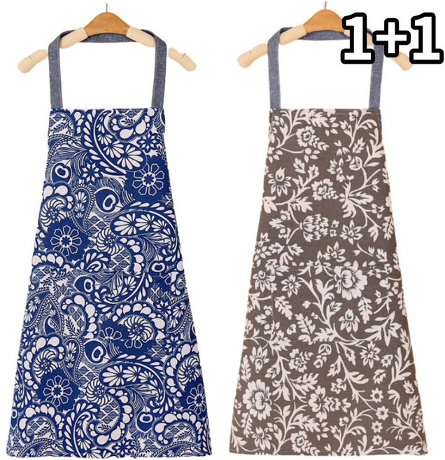생활픽 프리미엄 주방 앞치마 2개, 네이비,브라운