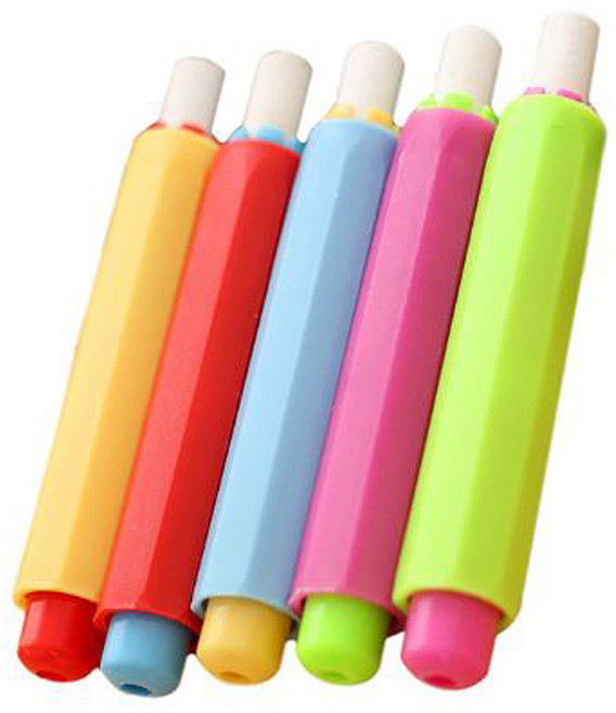 다파요몰 버튼식 분필 홀더 꽂이 케이스 학교 학원, 4개, 랜덤