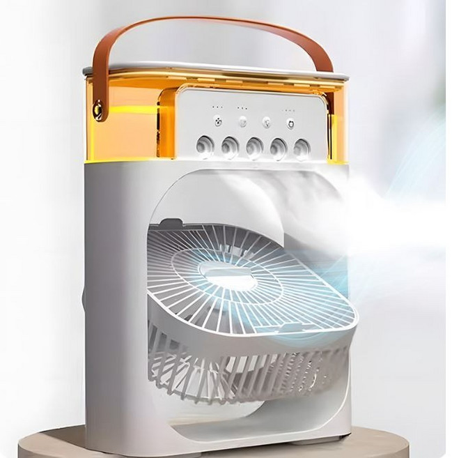JJ.아이스 가습 탁상 선풍기 USB 에어쿨러 겹용(1+1), 화이트