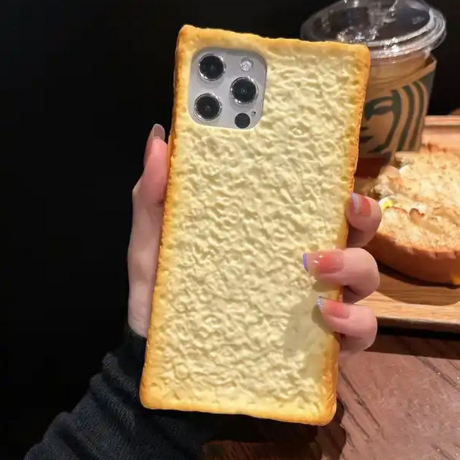 아이폰 15 프로 맥스 14 13 12 11 PRO MAX 냠냠 식빵 토스트 실리콘 핸드폰 폰 휴대폰 케이스