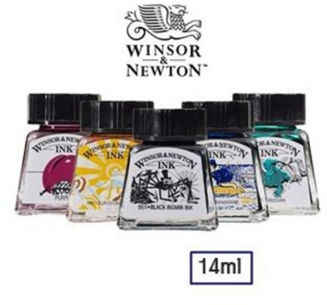 윈저앤뉴튼 드로잉 잉크 캘리그라피 딥펜 14ml 낱색 / 옵션선택, Cobalt, 1개