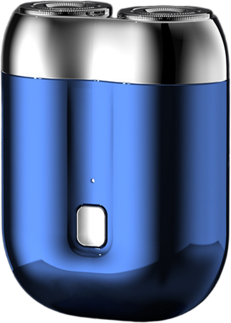 PYHO 전기면도기 남자 미니 수염트리머 고속 쌍두 면도칼, 푸른 색