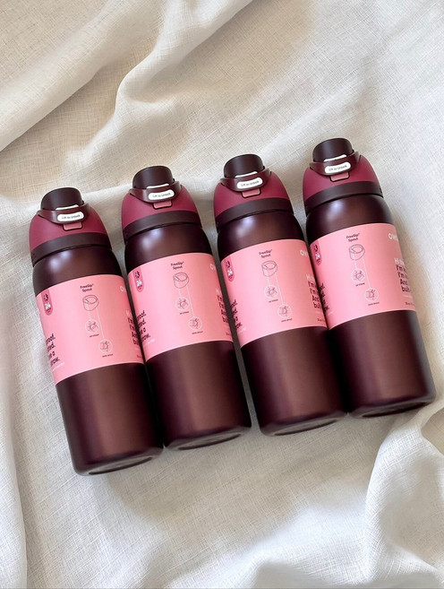 Owala 오왈라 블랙체리 프리십 텀블러 대용량 스테인리스 보온보냉 빨대컵, 1개, 945ml, 체리