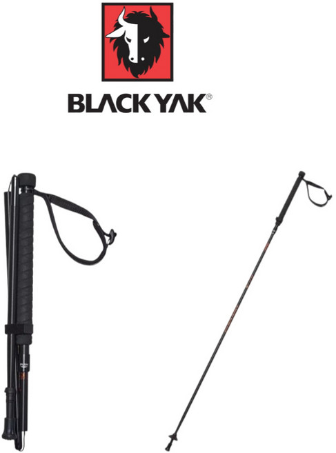 [국내정품] 블랙야크 남성 여성 공용 등산 스틱 초경량 4단 이월상품, 블랙 (B), 1개