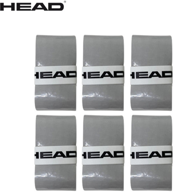 헤드 프라임 투어 오버그립 6개입 285651 테니스 배드민턴 스쿼시 그립, 그레이, 1개