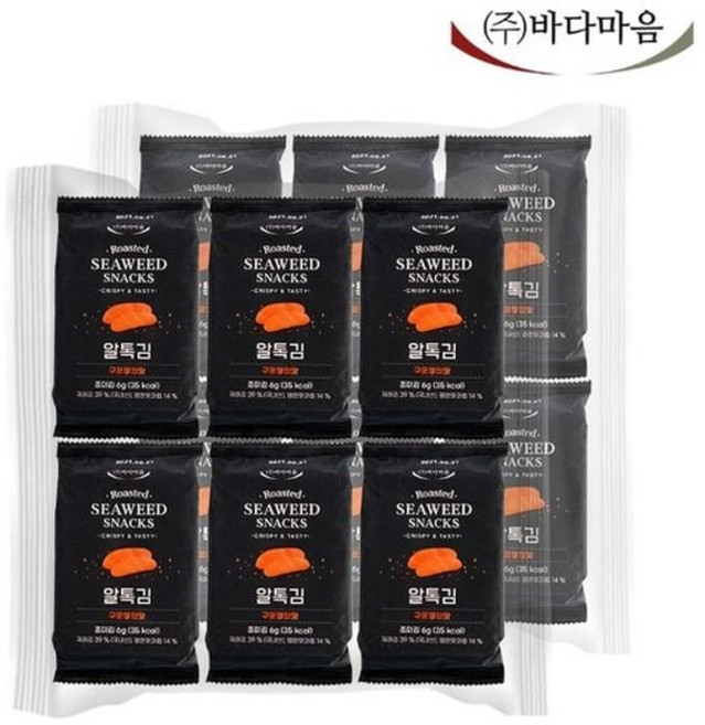 바다마음 명란김 알톡김 구운명란맛 6g x 12봉실속형, 없음