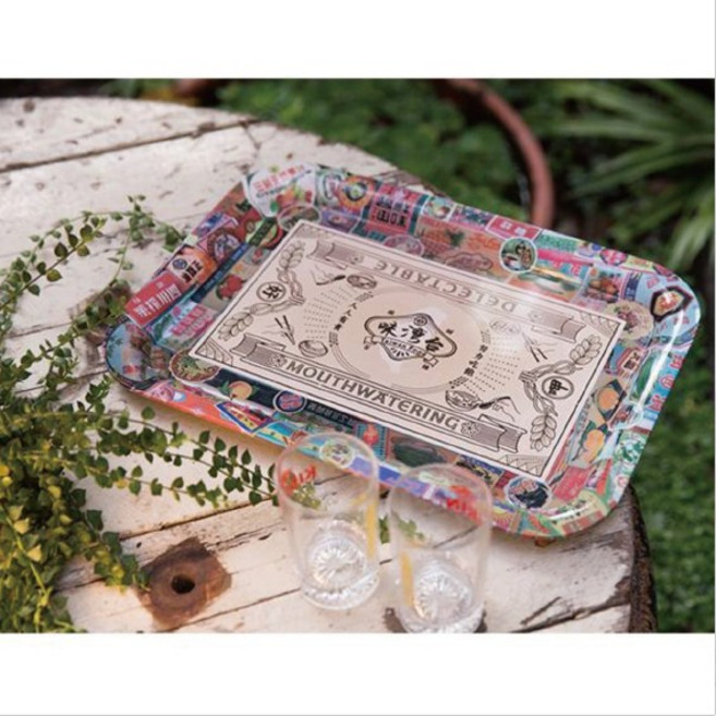 台灣復古文創 鐵托盤 台灣味, 1個