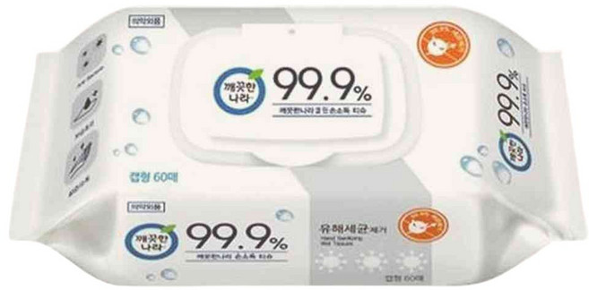 손소독티슈 60매 캡형 에탄 물티슈 학교 제균 알코올, 1개