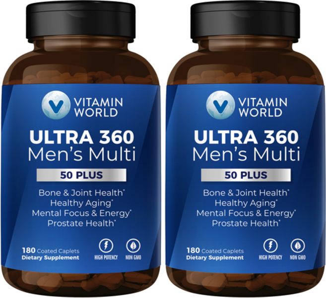 비타민월드 울트라 360 남성 멀티비타민 50 플러스, 2개, 180정