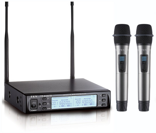 TEV TR-8100TD 數位UHF 100聲道 無線麥克風系統, 黑, TR-8100 TD