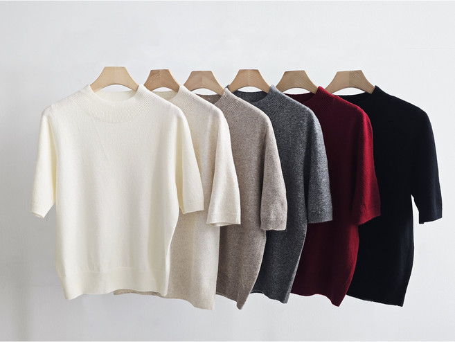 반목 반팔 홀가먼트 울 니트