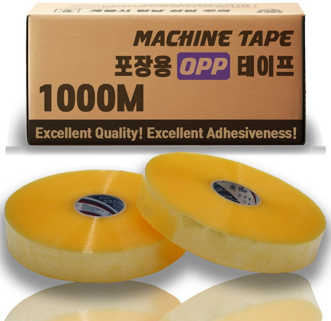 삼한 박스테이프 1000M 기계용 테이프, 경포장 1000M 투명 5롤, 1개