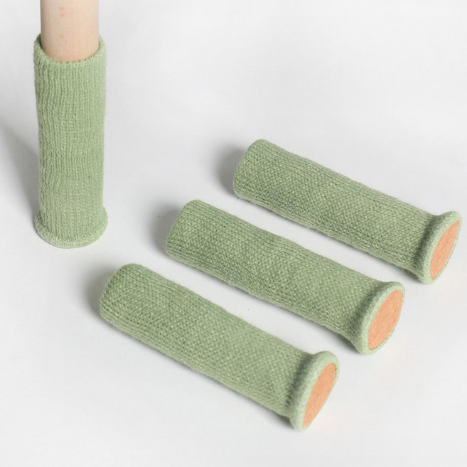 의자양말 의자발커버 소음방지 캡 논슬립 쫀쫀니트 의자발싸개, 그린, 4개