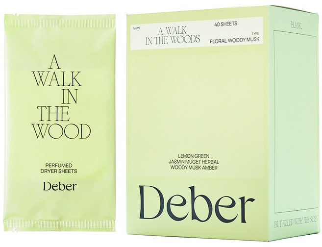 디베르 퍼퓸 건조기 시트 우디 본품, 1개, 40매