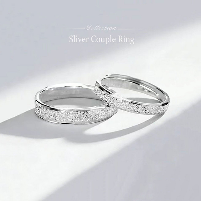 FANSYLI 커플링 심플 베이직 도금 오픈링 커플 반지 프로포즈반지 조절형 남녀반지 1+1 세트 0417JLL053