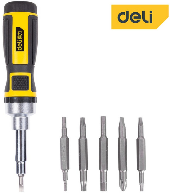 델리 십자 일자 별 라쳇드라이버 멀티 자동 깔깔이 드라이버, 16in1 라쳇 드라이버 (DL260016), 1개