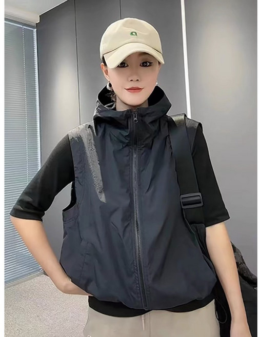 휠렉스 여성 민소매 바람막이 등산 조끼 JT44