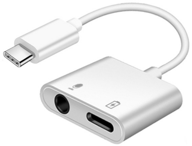 貼膜達人 耳機充電二合一音源轉接線, Type-C 轉 3.5mm+Type-C