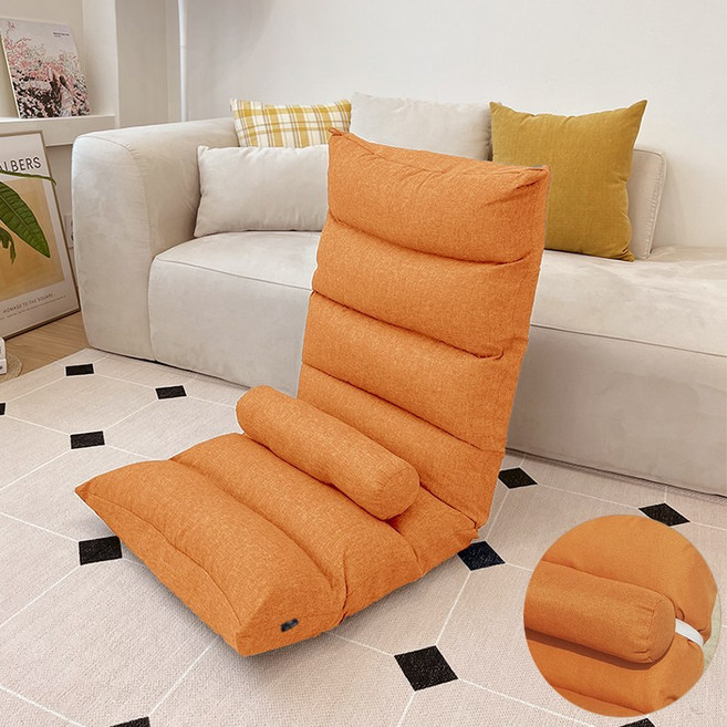 로얄다이아 5단 각도조절 접이식 좌식의자, 7칸 - 오렌지, 1개