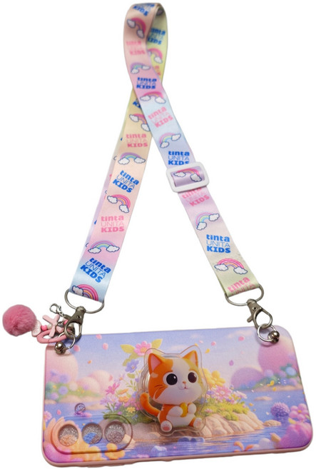 AT-M150 귀여운 연못가 고양이 캐릭터 피규어 스트랩 목걸이 케이스
