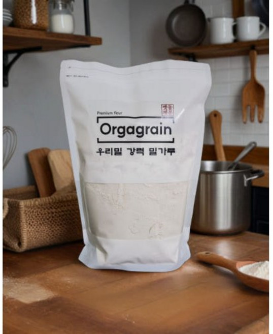 우리밀 맷돌제분 강력분 밀가루 2kg 오가그레인 [원산지:국산(경기도 양평군) 등], 1개