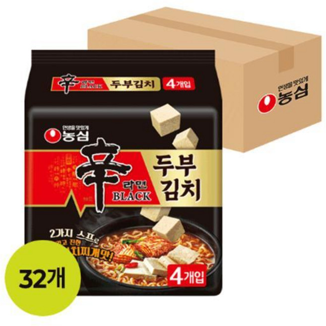 농심 고시원 자취템 야식 신라면블랙 두부김치(127gX32) pc방 만화방 해장, 1개
