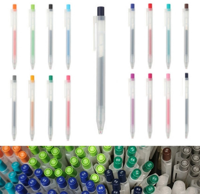 무인양품 무지 볼펜 노크식 젤 잉크, 블랙