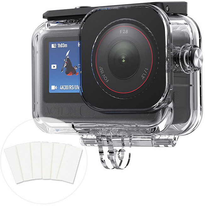 텔레신 DJI 오즈모 액션6 방수 하우징 케이스 김서림 방지킷 세트, 1개, 오즈모액션 방수하우징 케이스+김서림방지킷