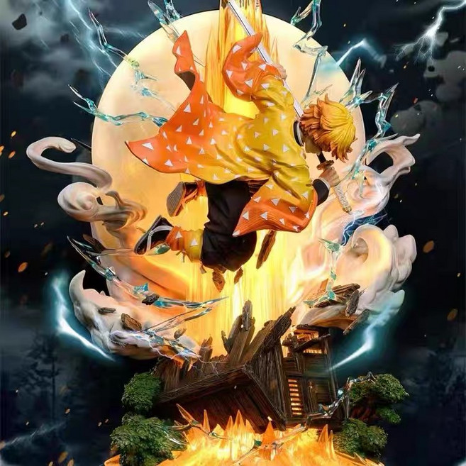 귀멸의 칼날 피규어 젠이츠 이노스케 장식품, 귀멸의칼날 블라인드박스 25cm 이상 피규어, 랜덤 발송/지정 없음, 1개