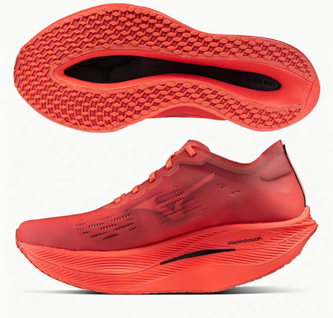 미즈노 웨이브 리벨리온 프로2 마라톤화 경량 런닝화 레드 U1GD241702