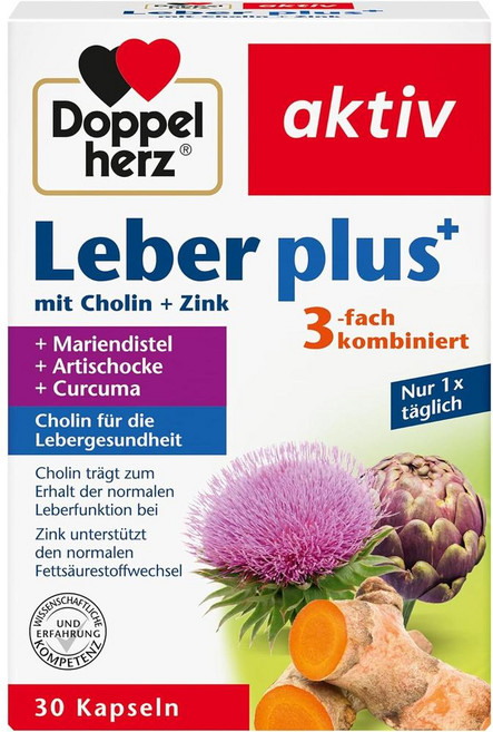 도펠헤르츠 리버 플러스(간 영양제)x30 밀크시슬(실리마린) 강황 Doppelherz, 1개, 30정